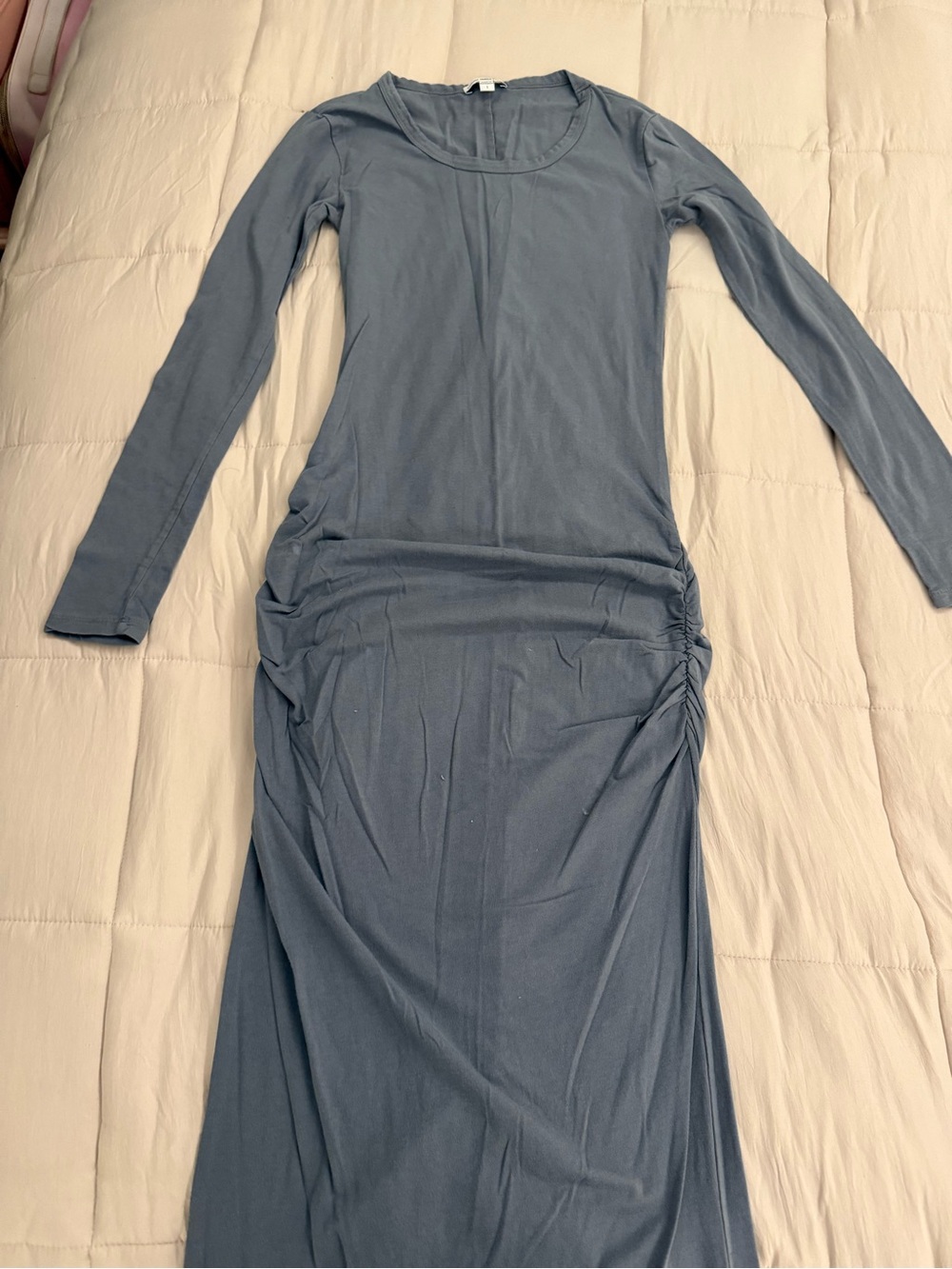 James Perse Slate Blue Long-Sleeve Maxi Dress